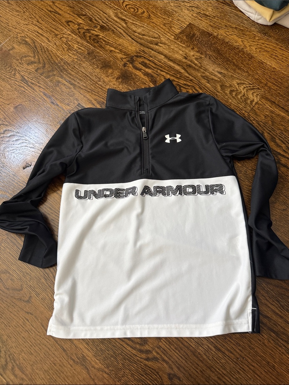 Under Armour Black & White Kids' Half-Zip Performance Pullover
